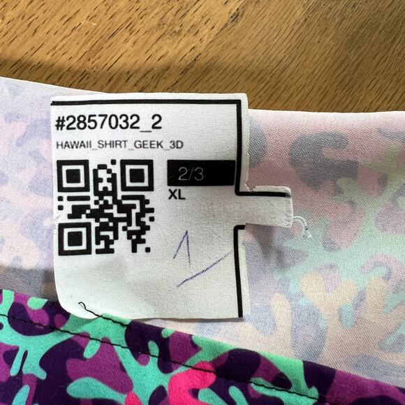 Geek Tropical Mens Science Marine Biology Rainbow Coral Button Up Shirt Size XL - Picture 6 of 6